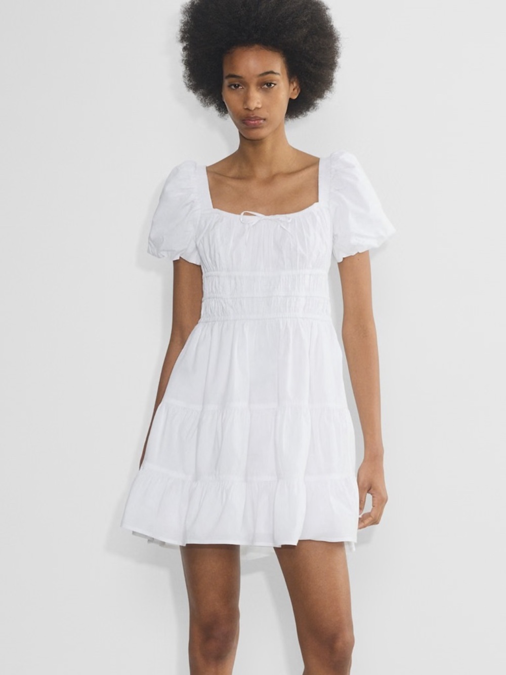 Sunday Best White Martine Shortsleeve Mini Dress